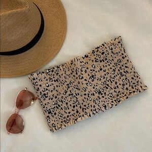 Leopard Print Bandeau Bikini Top